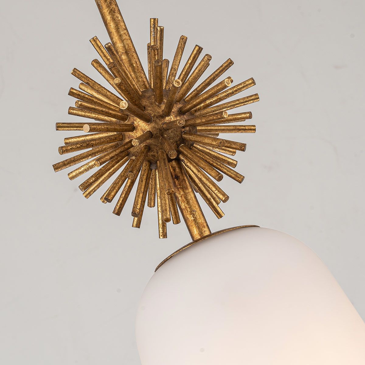 Elstead Staring Gold Pendant with Opal Glass