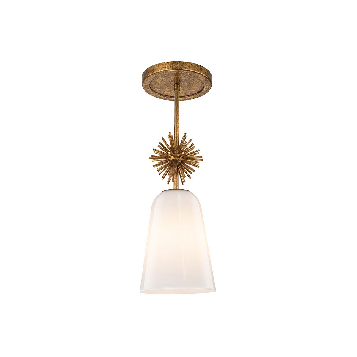 Elstead Staring Gold Pendant with Opal Glass