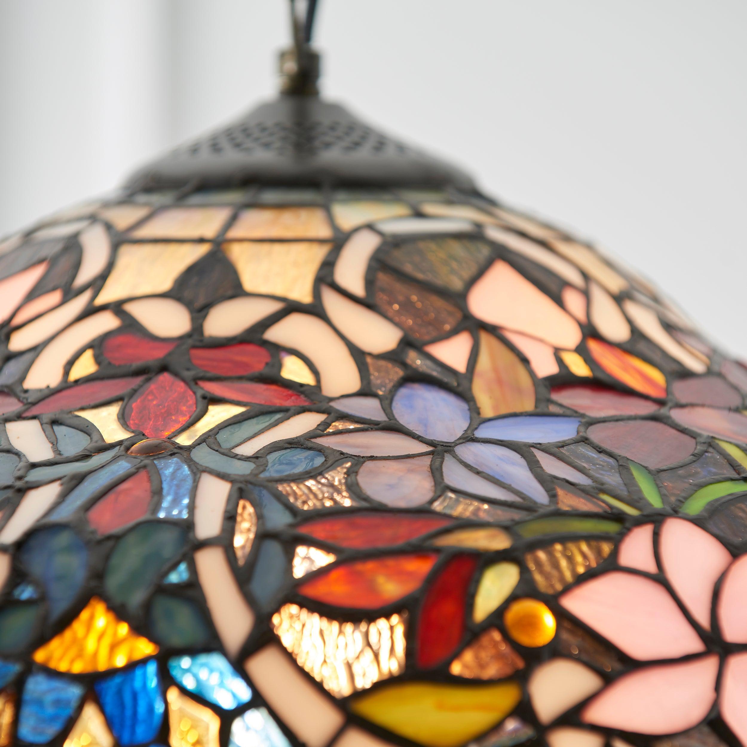 sullivan tiffany medium pendant light unlit close up image