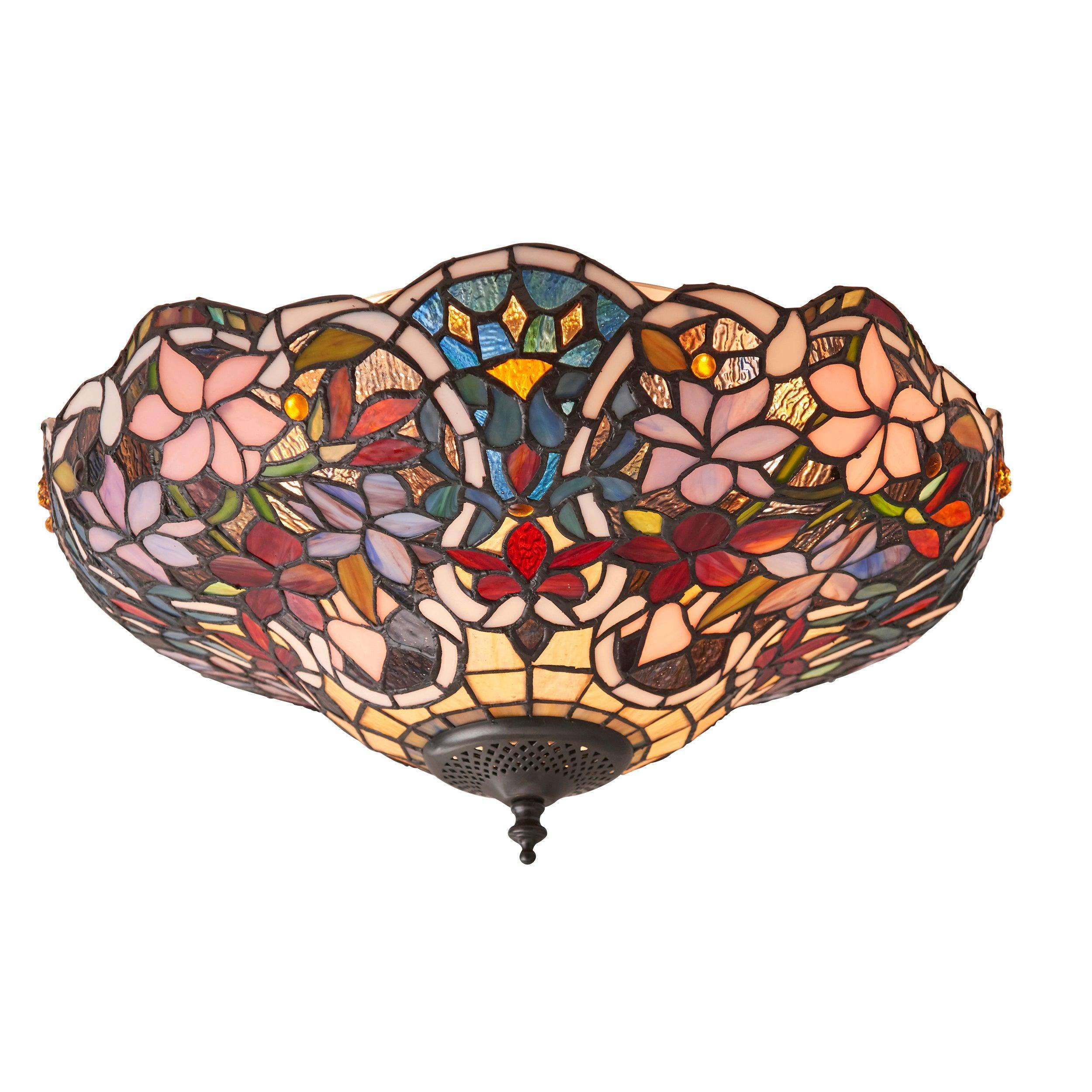 sullivan flush tiffany ceiling light close up image