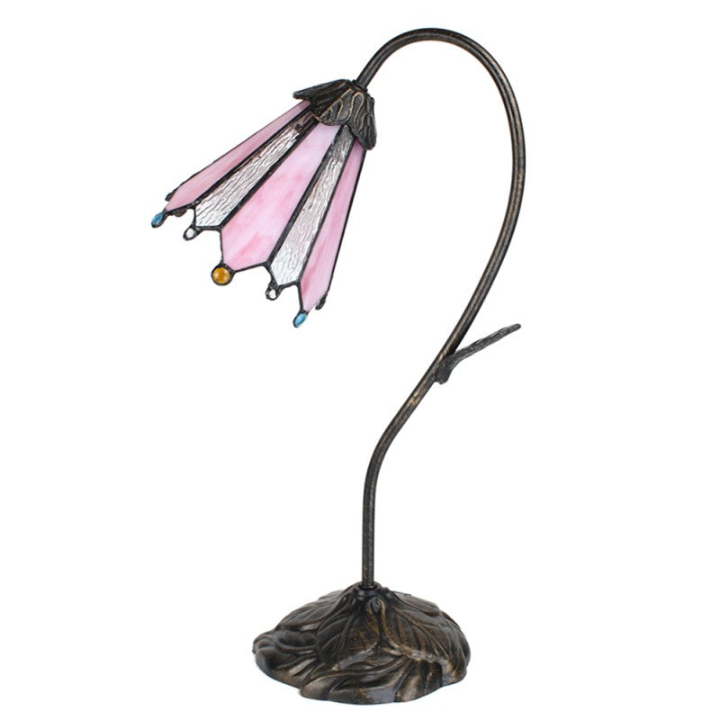 Westerton Swan Neck Pink & Silver Tiffany Lamp