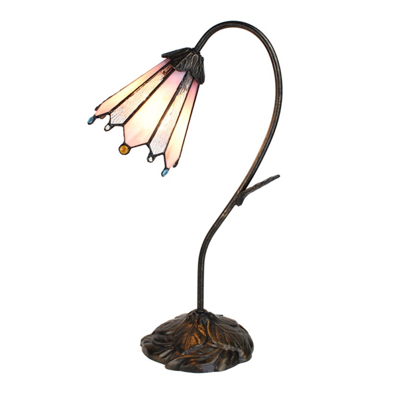 Westerton Swan Neck Pink & Silver Tiffany Lamp