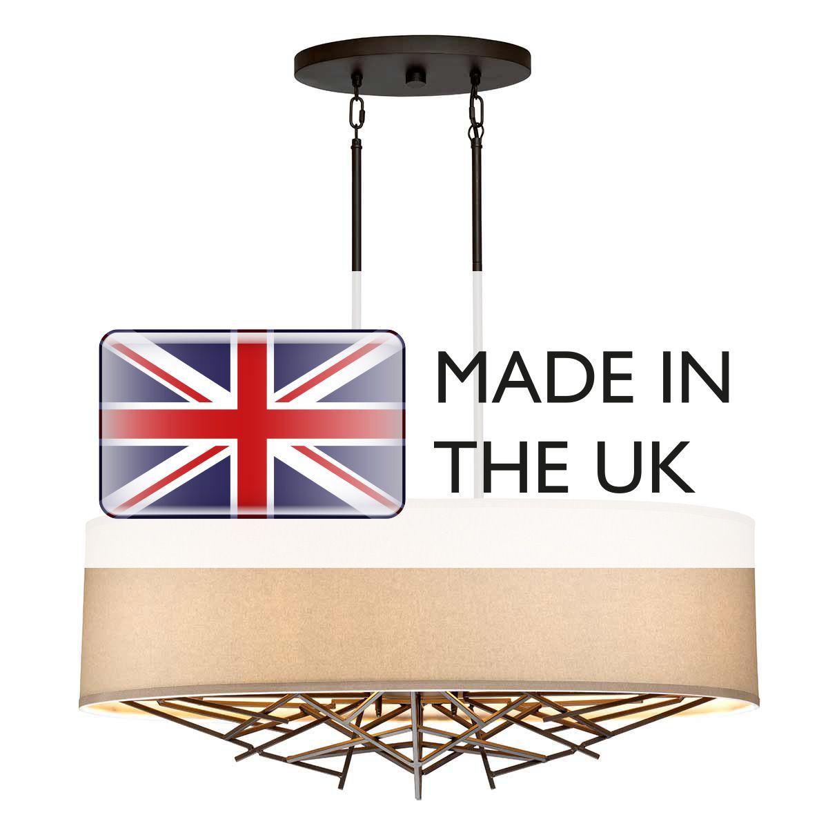 Taiko 5 Light Brass Kitchen Island Pendant