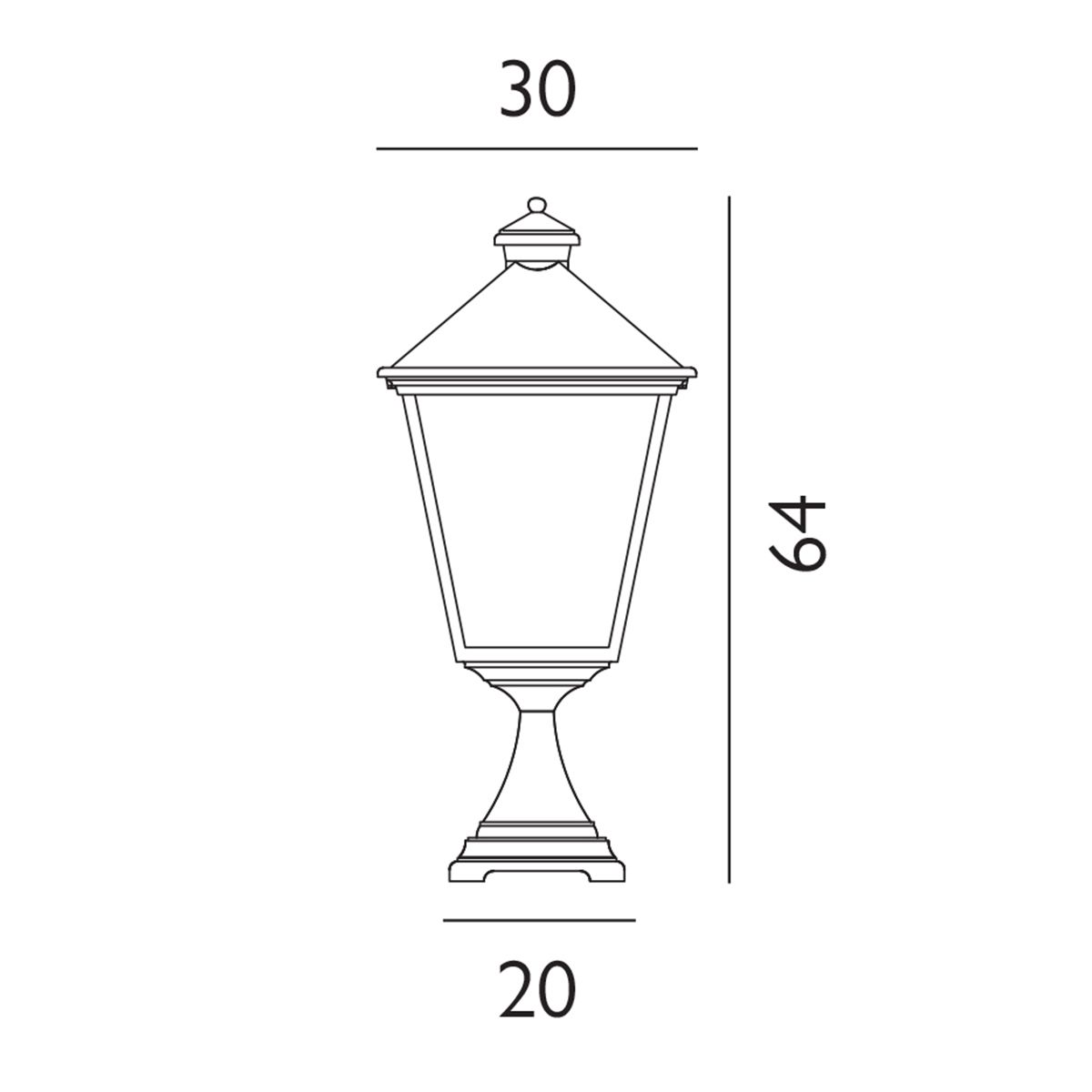 Elstead Turin Grande Black Outdoor Pedestal Lantern-warehouse-clearance-04-09-26