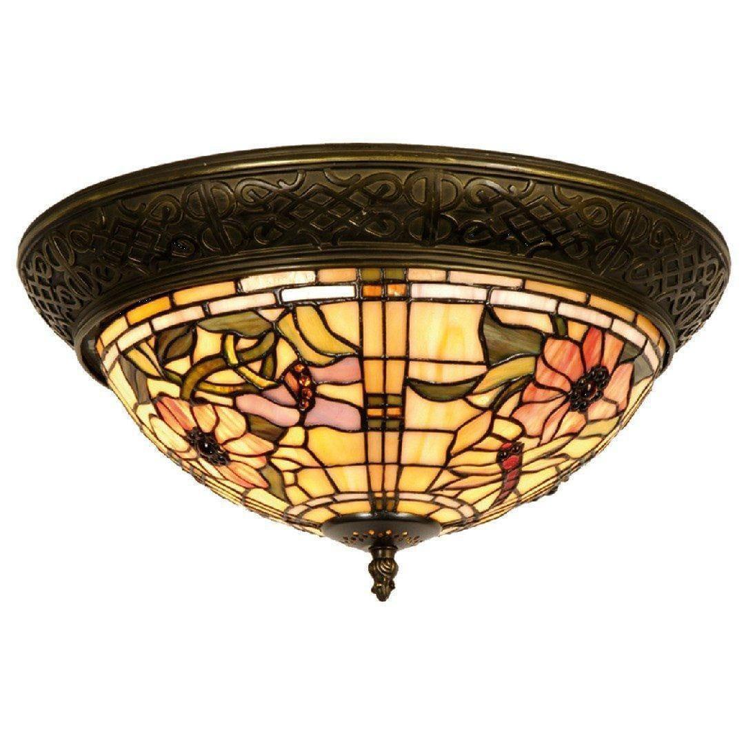 Pavot Flush Tiffany Ceiling Light - Tiffany Lighting Direct - Open Box-100326