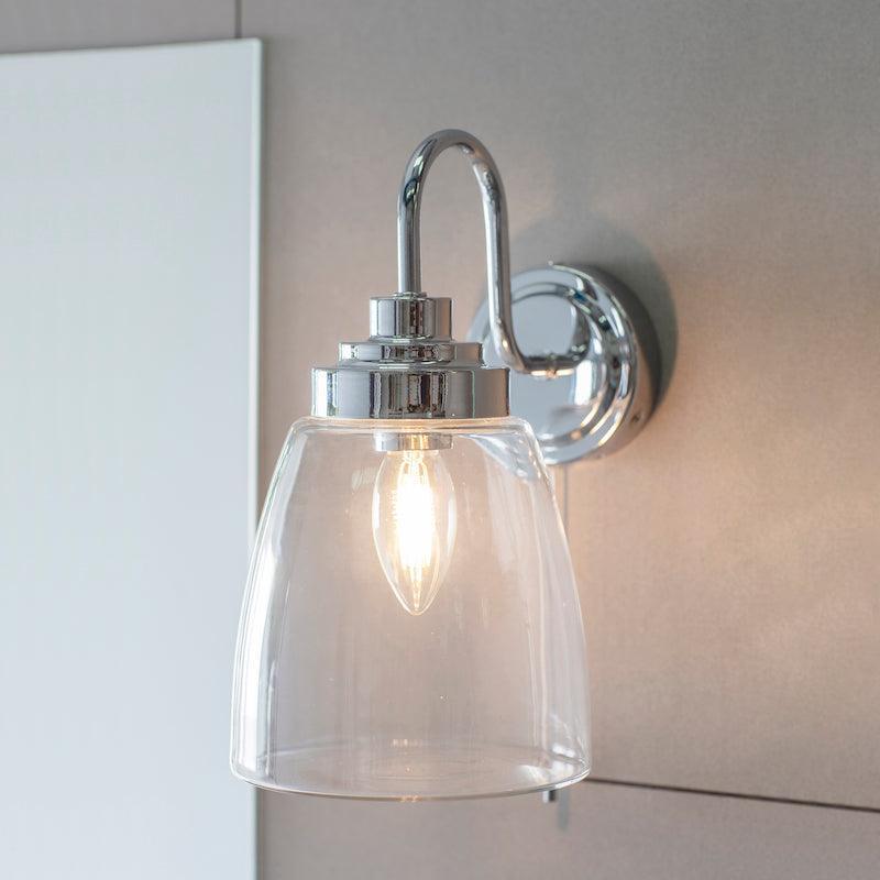 Endon Ashbury Chrome Bathroom 1 Light Wall Light-OB-180926