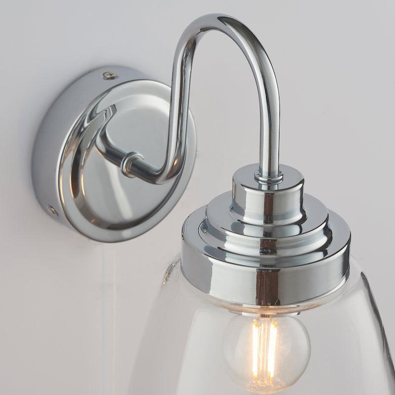 Endon Ashbury Chrome Bathroom 1 Light Wall Light-OB-180926