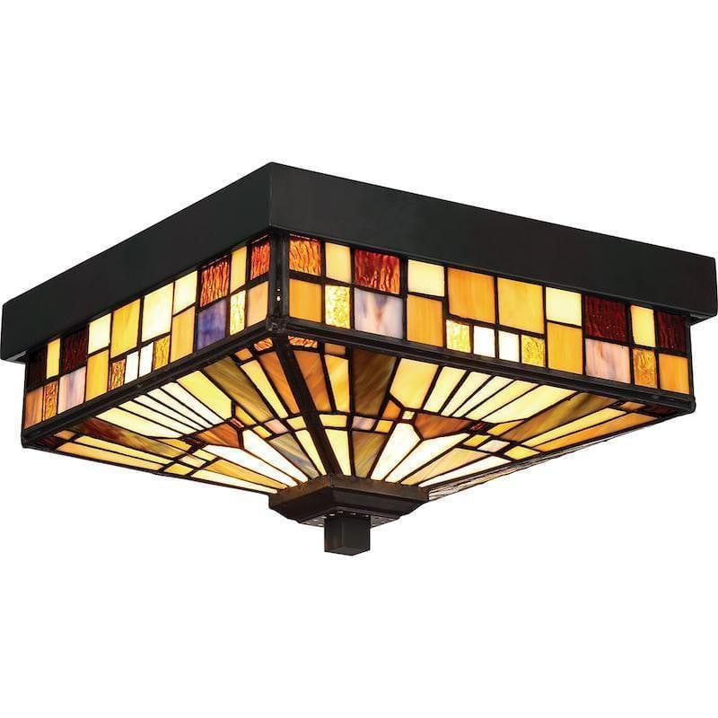 Quoizel Inglenook Tiffanyt Outdoor Porch Ceiling Light - Open Box