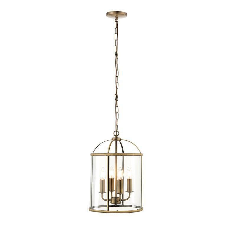 Endon Lambeth Brass Ceiling Lantern 4 Light-OB-180926