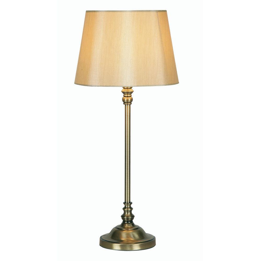 Oaks Lighting Antique Brass Table Lamp & Shade-WAREHOUSE-40-240626