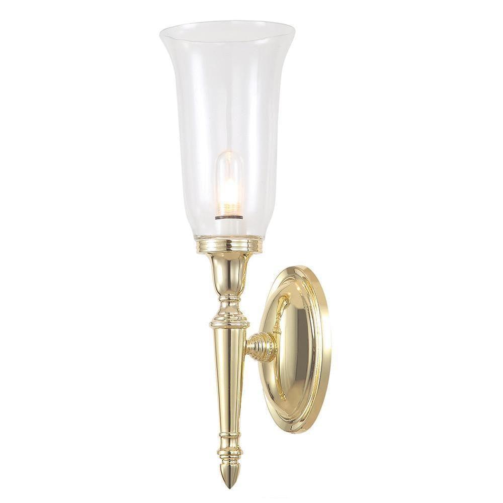 Dryden Bell Shade Brass Solid Brass Bathroom Wall Light-WAREHOUSE-40-260626