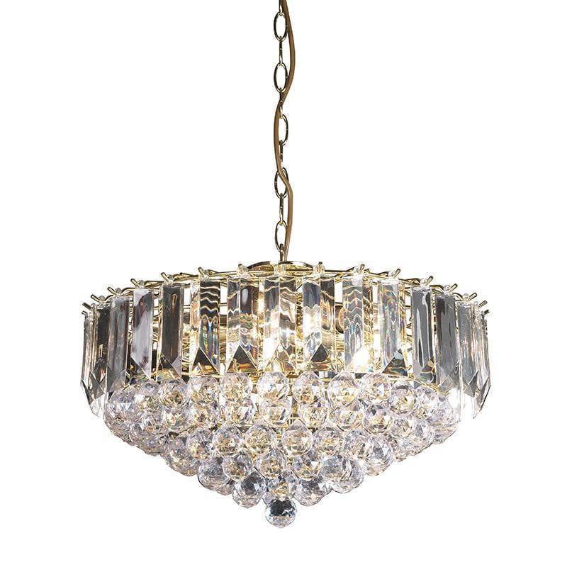 Endon Fargo Brass & Clear Acrylic 6 Light Ceiling Pendant-OPEN-BOX-50-040626