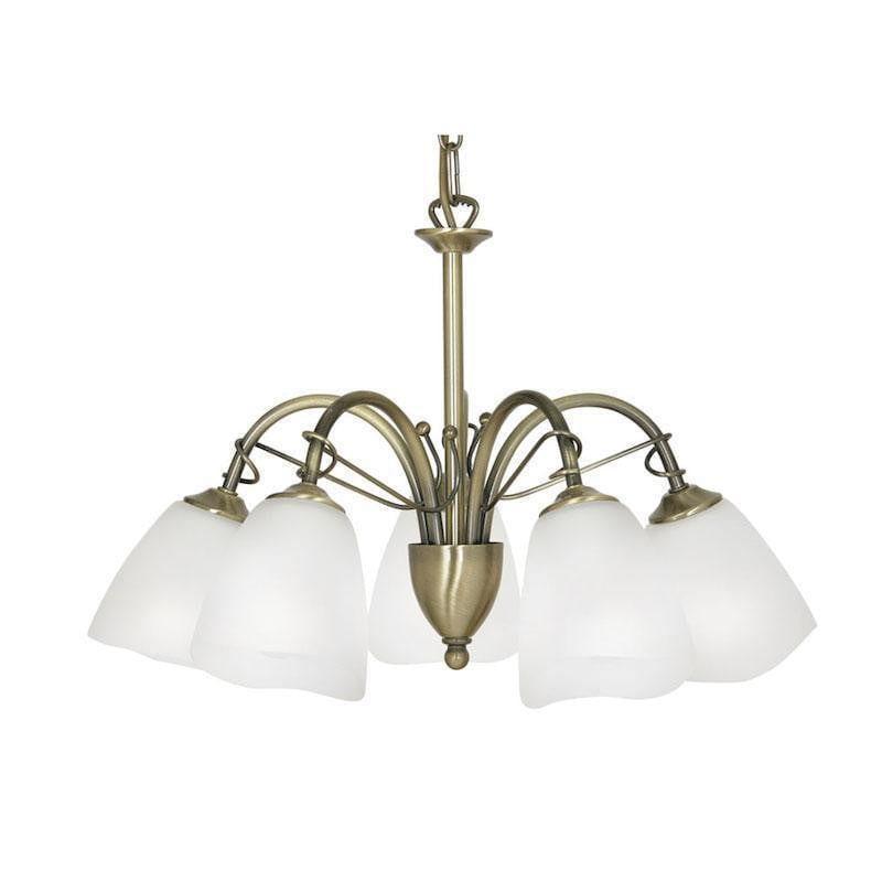 Oaks Turin 5 Light Antique Brass Chandelier-warehouse-180926