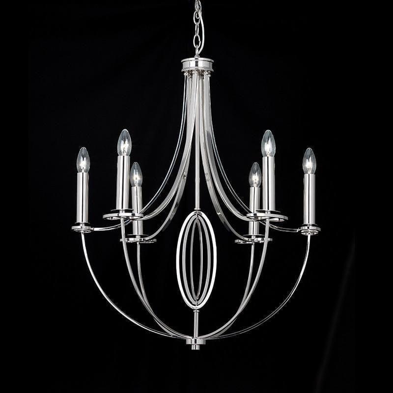 Endon Whistle Nickel Finish 6 Light Chandelier-OPEN-BOX-100326