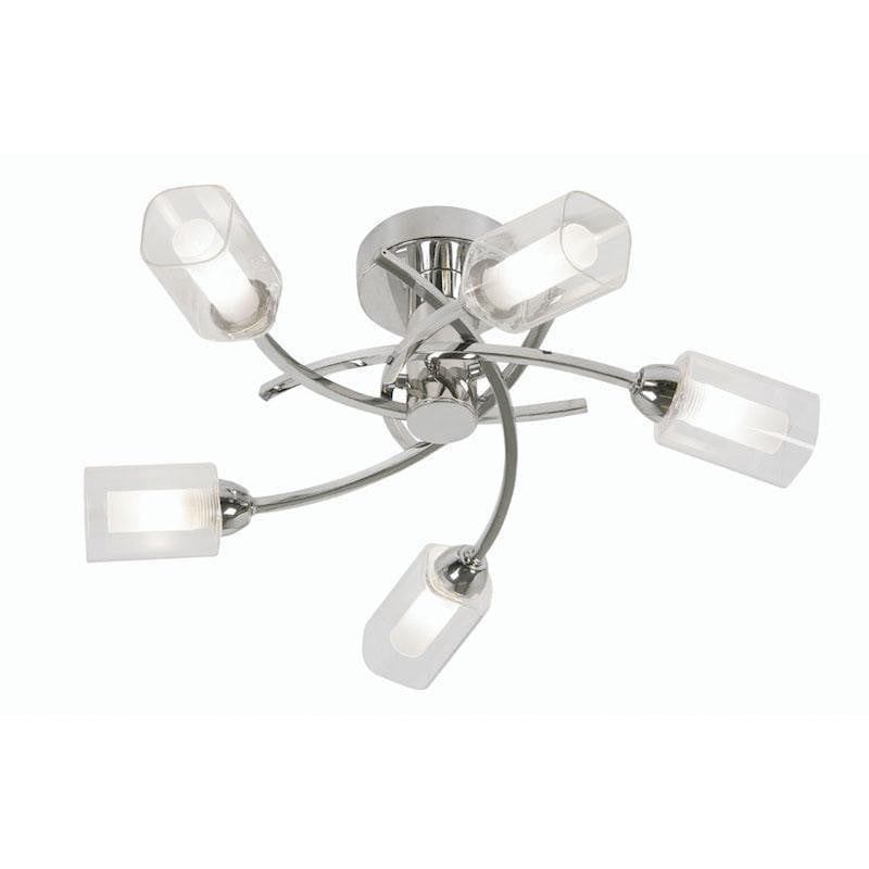 Ofira 5 Light Chrome Flush Ceiling Light-OPEN-BOX-50-040626