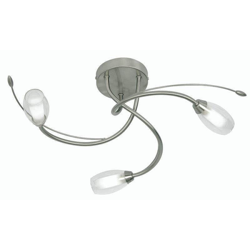 Pandora 3 Light Antique Chrome Flush Ceiling Light-clearance
