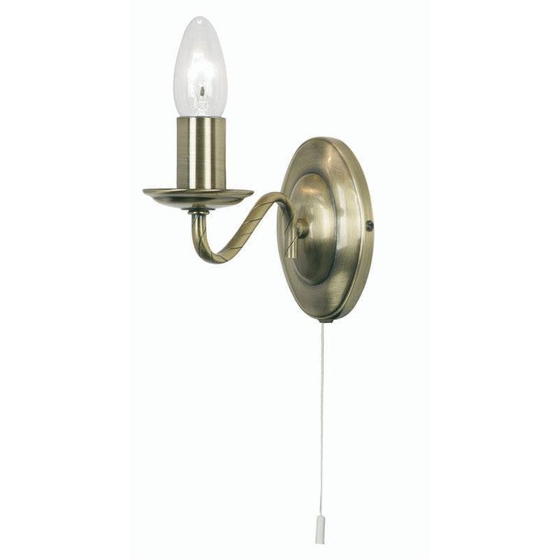 Oaks Nadoor 1 Light Antique Brass Wall Light-clearance