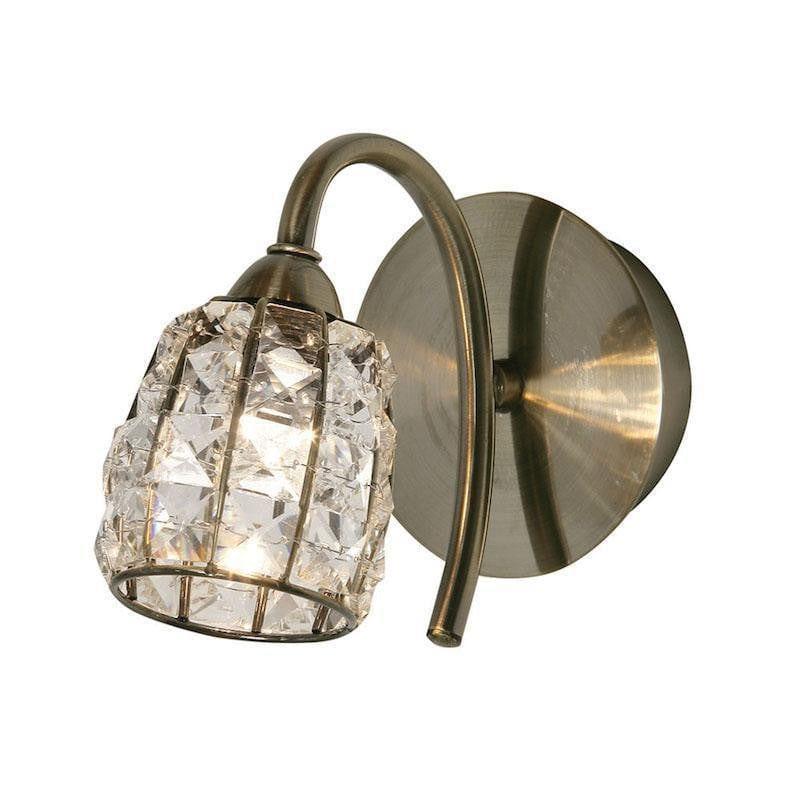 Oaks Naira 1 Light Antique Brass Wall Light-OPEN-BOX
