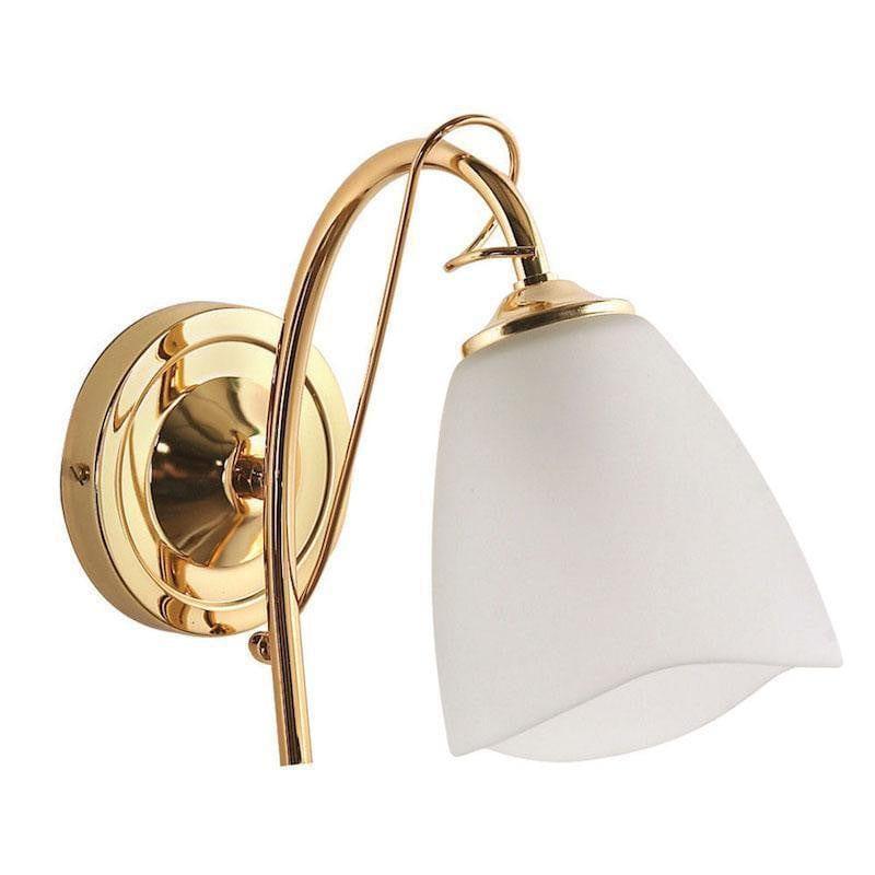 Oaks Turin 1 Light Antique Brass Wall Light-WAREHOUSE-40-240626