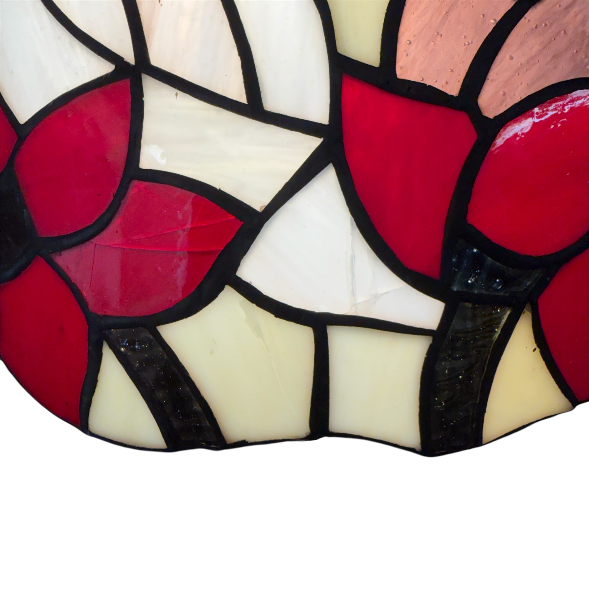 Border Medium Tiffany Ceiling Light - Single Bulb Fitting-cracked-110326
