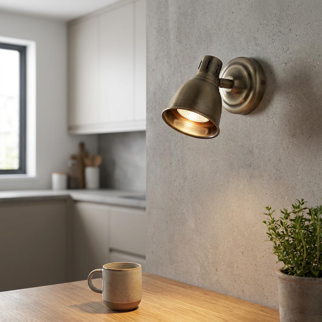 Endon Westbury 1 Light Brass Spotlight