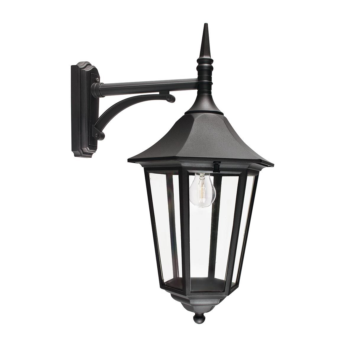 Elstead Valencia Grande Black Outdoor Downlighter Wall Light