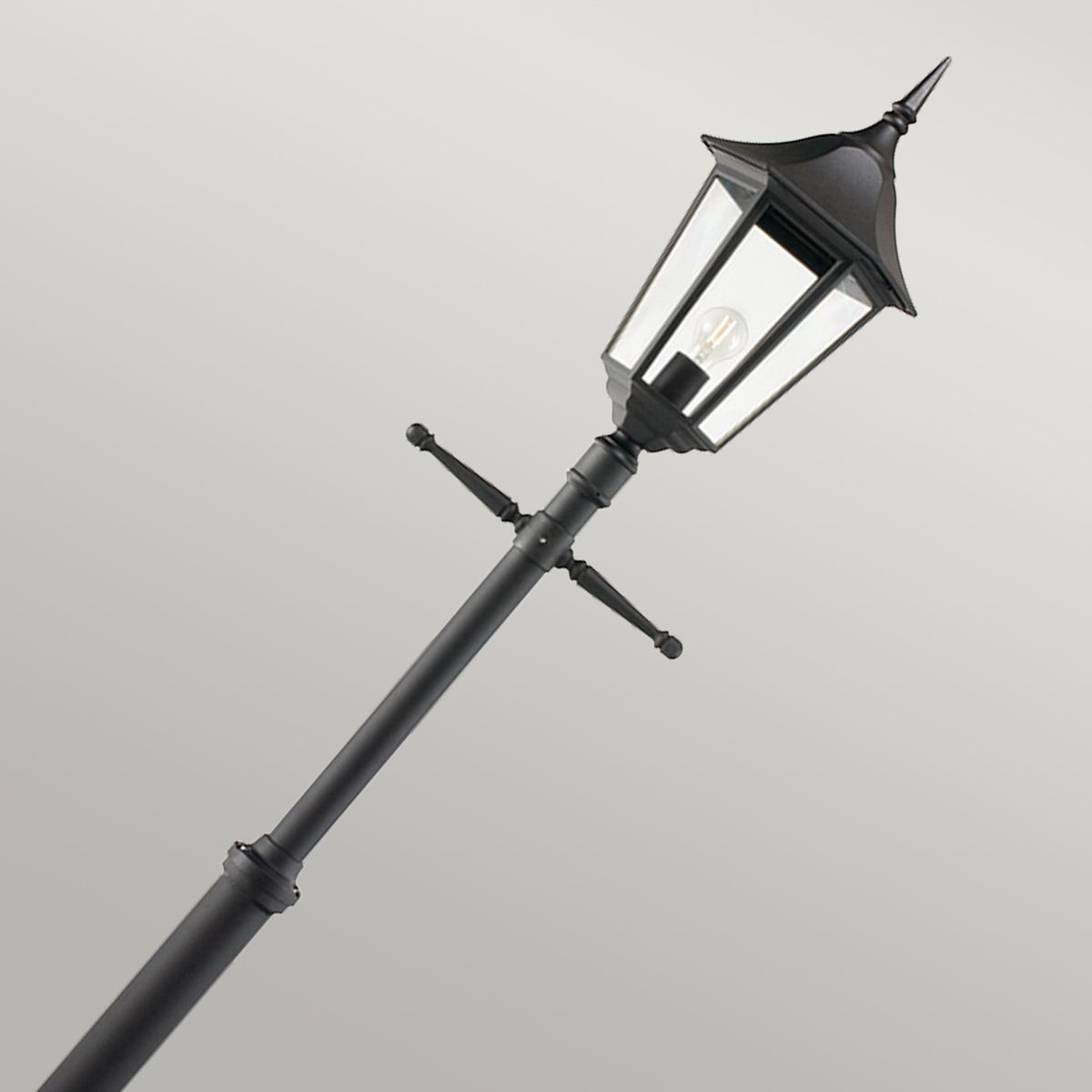 Elstead Valencia Grande Black Outdoor Single Arm Lamp Post