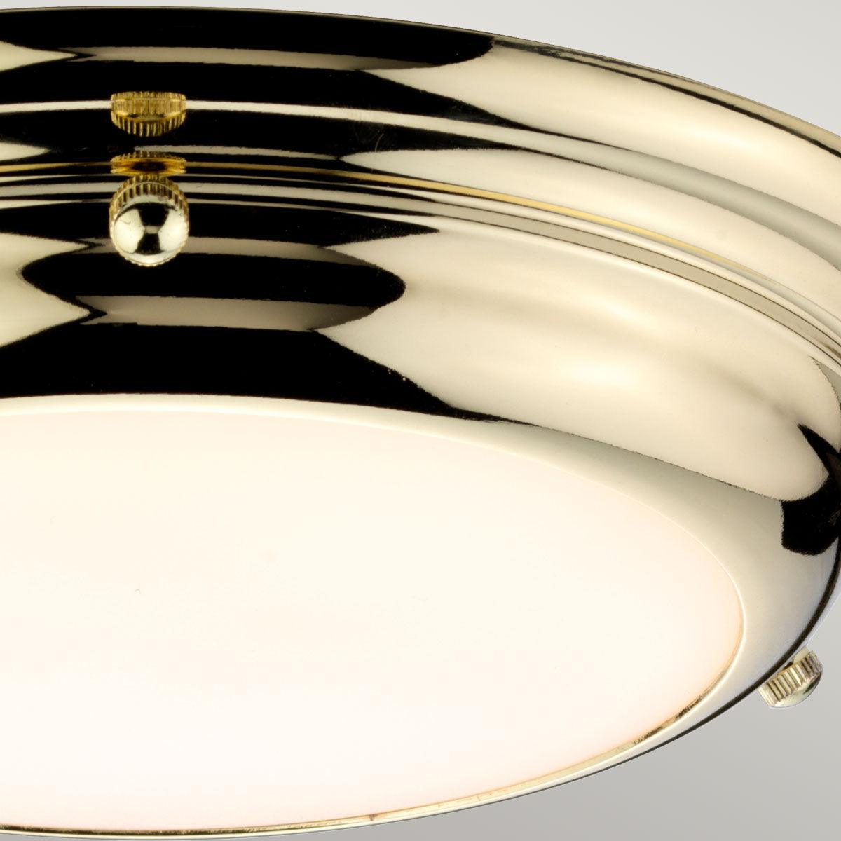 Welland Mini LED Flush Polished Brass Bathroom Ceiling Light