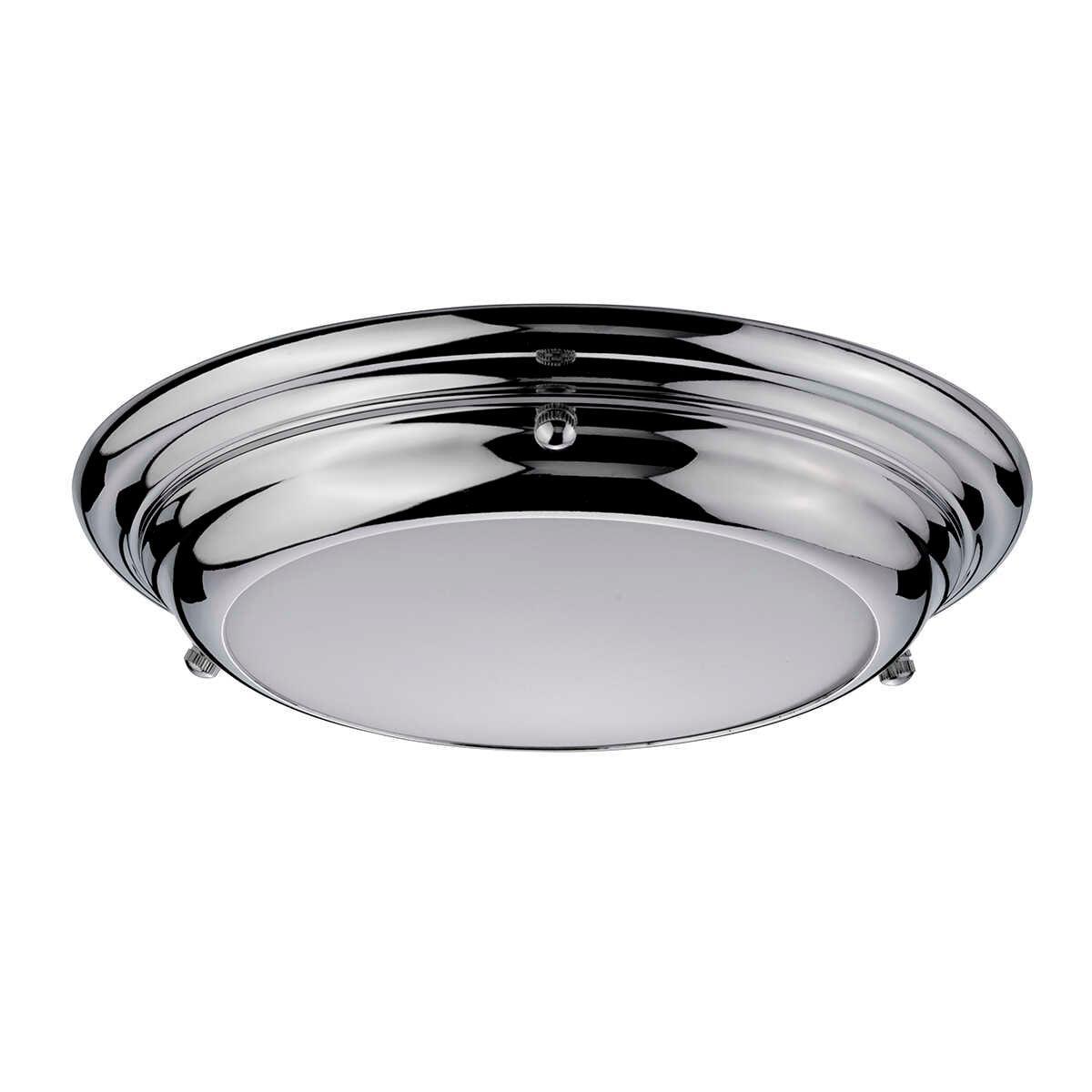 Welland Mini LED Flush Polished Chrome Bathroom Ceiling Light-clearance
