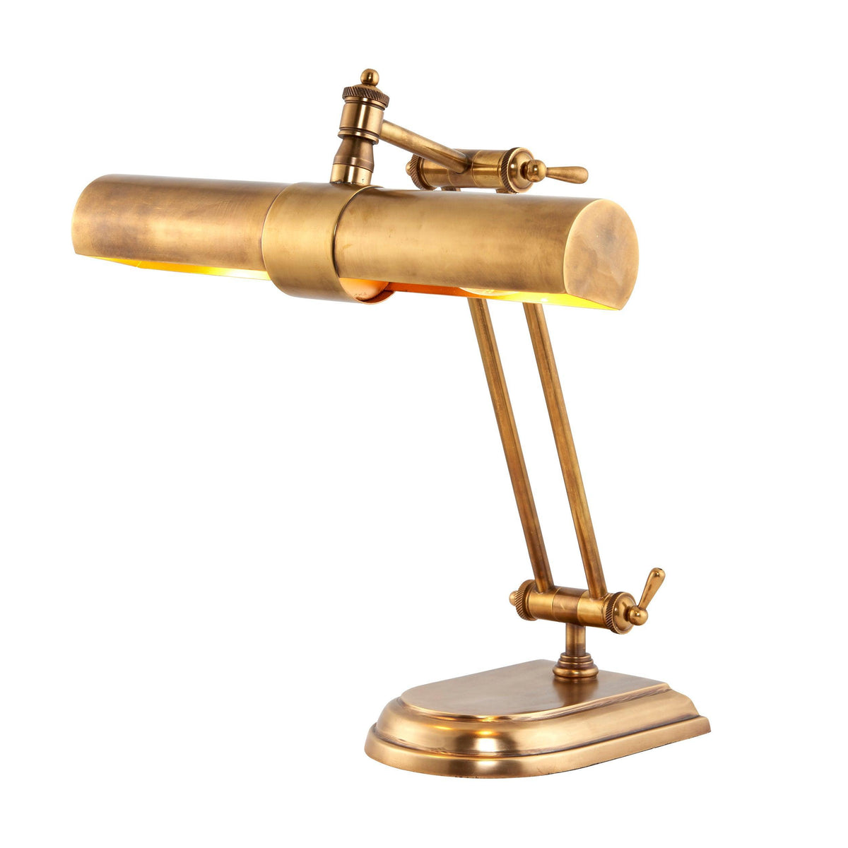Interiors 1900 Winchester Mellow Brass Bankers Lamp-OB-180926