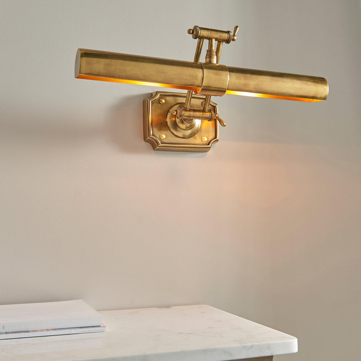 Interiors 1900 Winchester Mellow Brass Large Picture Light-OB-180926