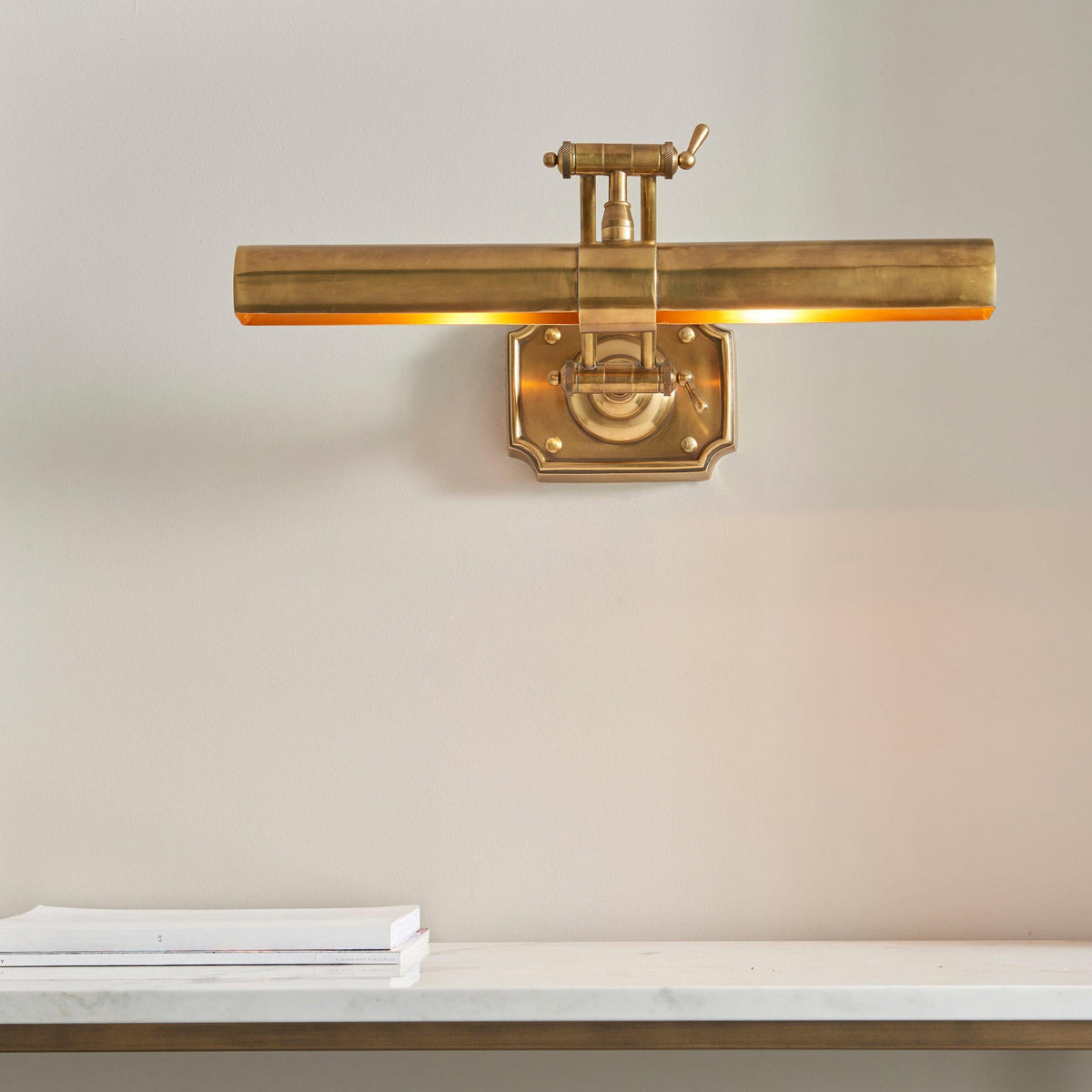 Interiors 1900 Winchester Mellow Brass Large Picture Light-OB-180926