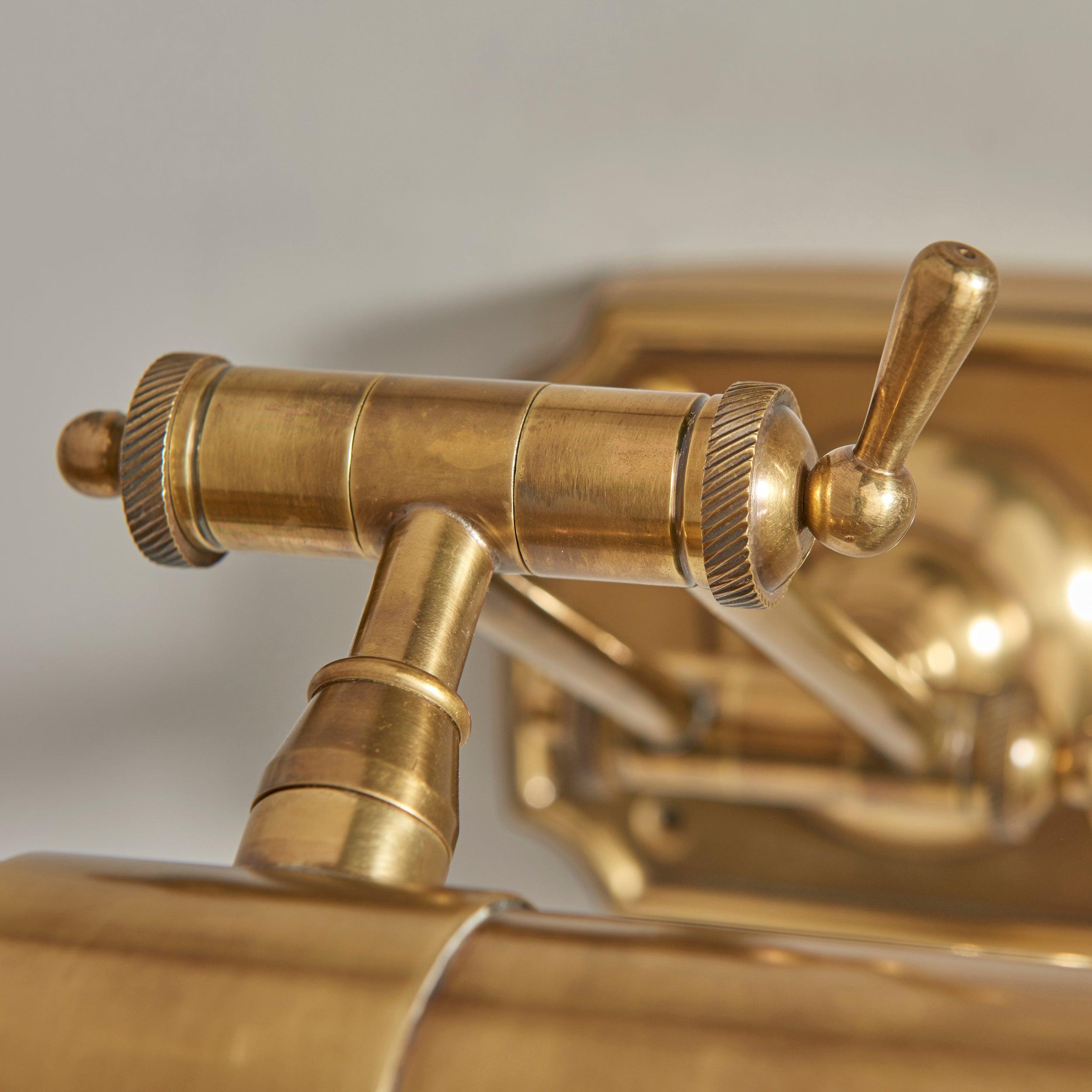 winchester mellow brass large picture light 69833 Bedroom Lighting lit image