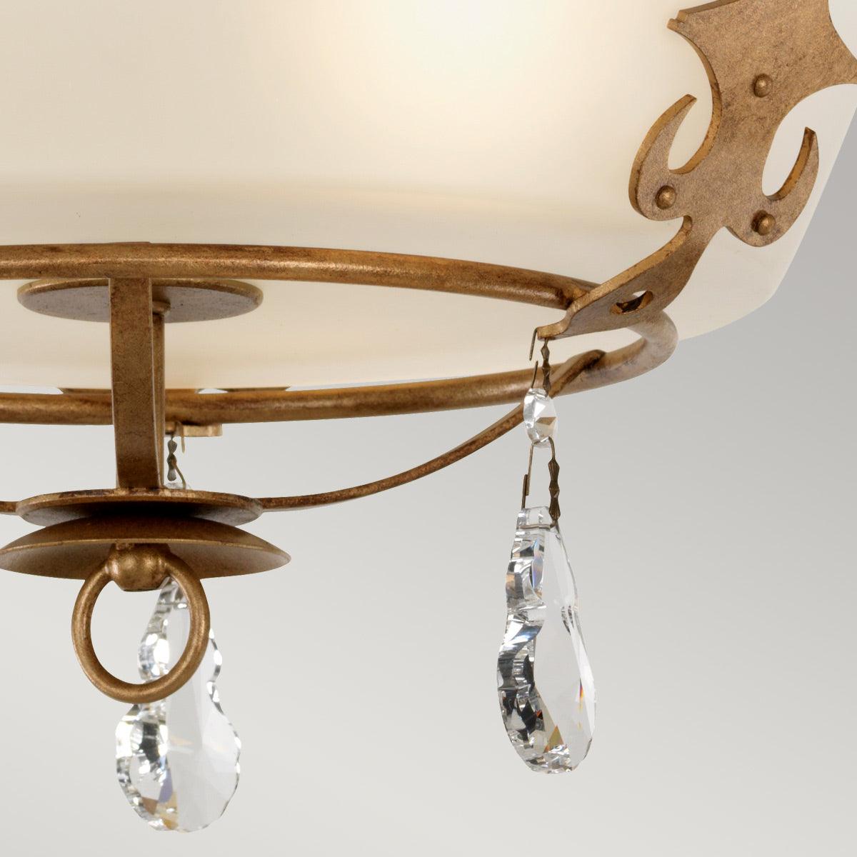 Windsor 3 Light Semi Flush Light - Gold Patina Ceiling Light