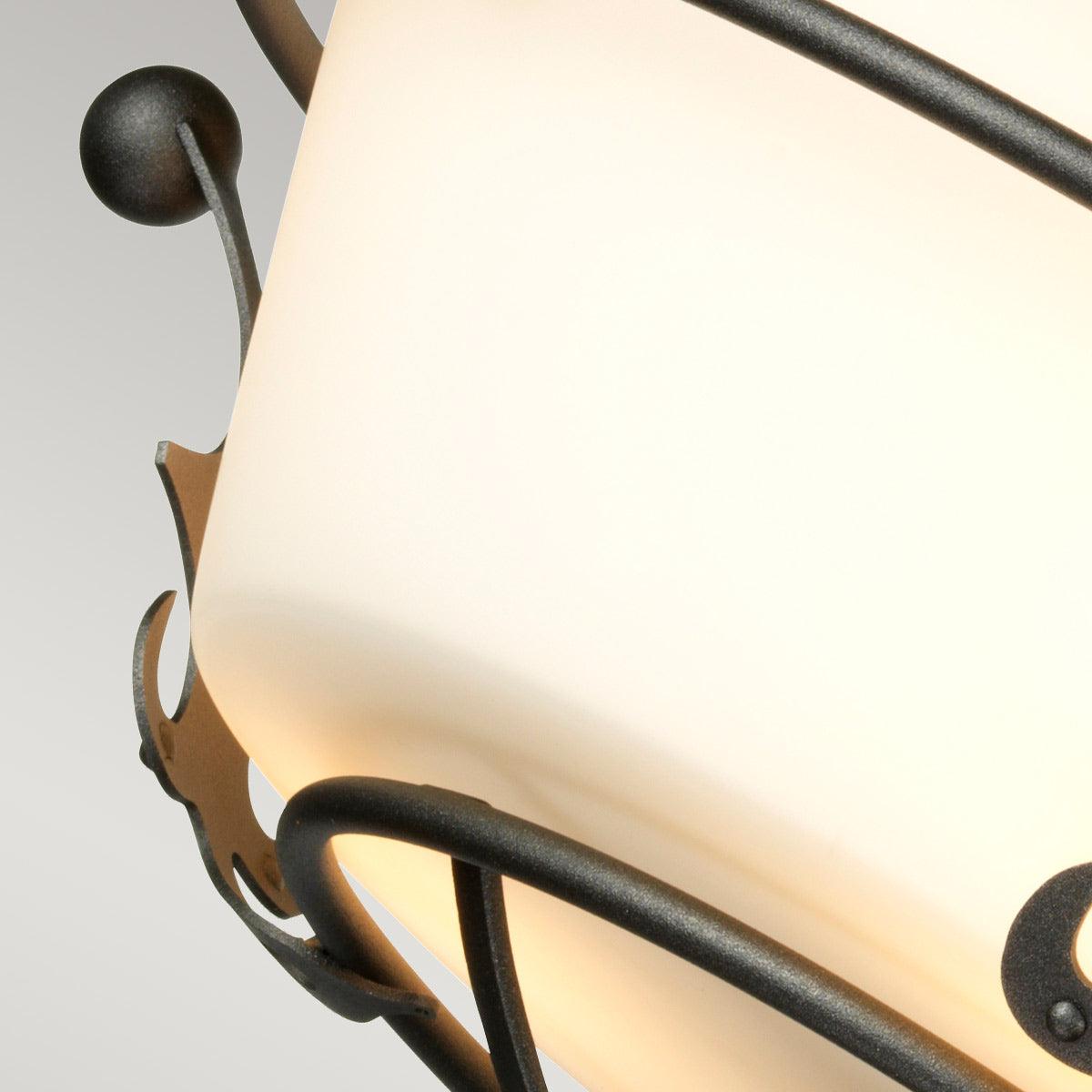 Elstead Windsor 3 Light Semi-Flush Graphite Ceiling Light