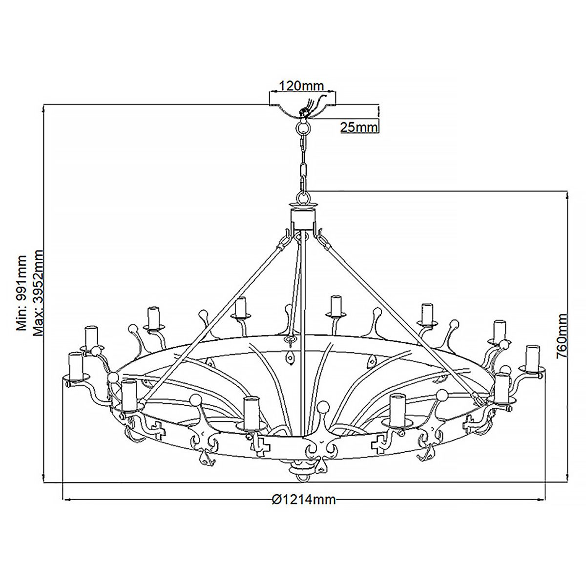 Windsor 12 Light Graphite Chandelier Elstead Lighting