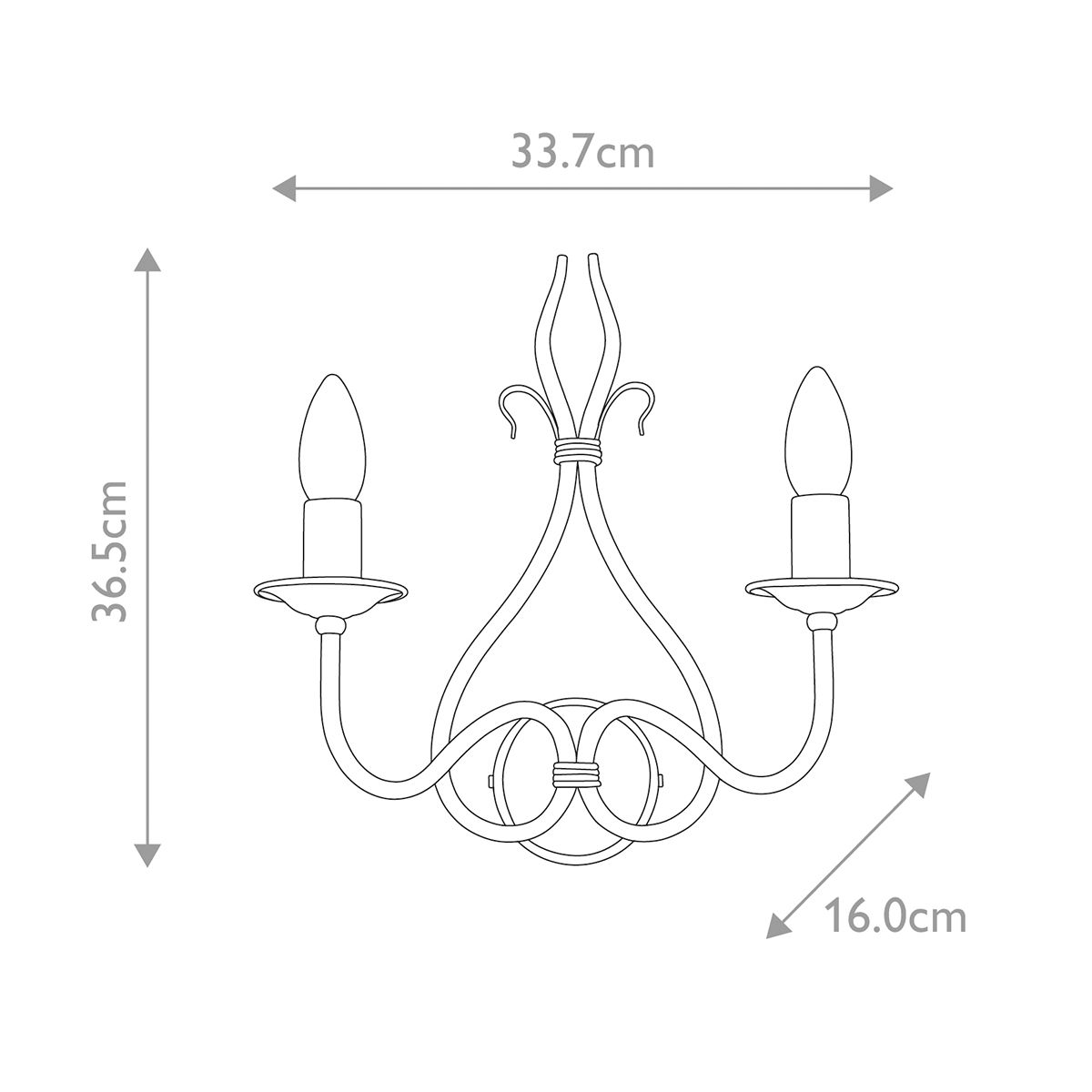 Elstead Lighting Windermere 2 Light Rust & Gold Wall Light