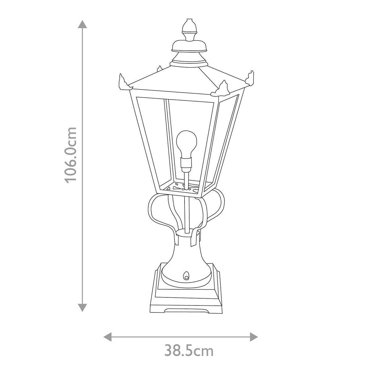Wilmslow 1 Light Black Outdoor Pedestal Lantern Elstead