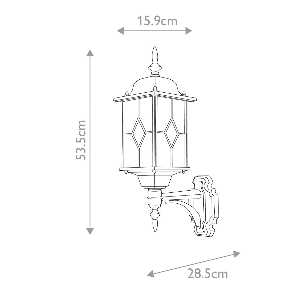 Elstead Wexford Black/Silver Outdoor Uplighter Wall Light