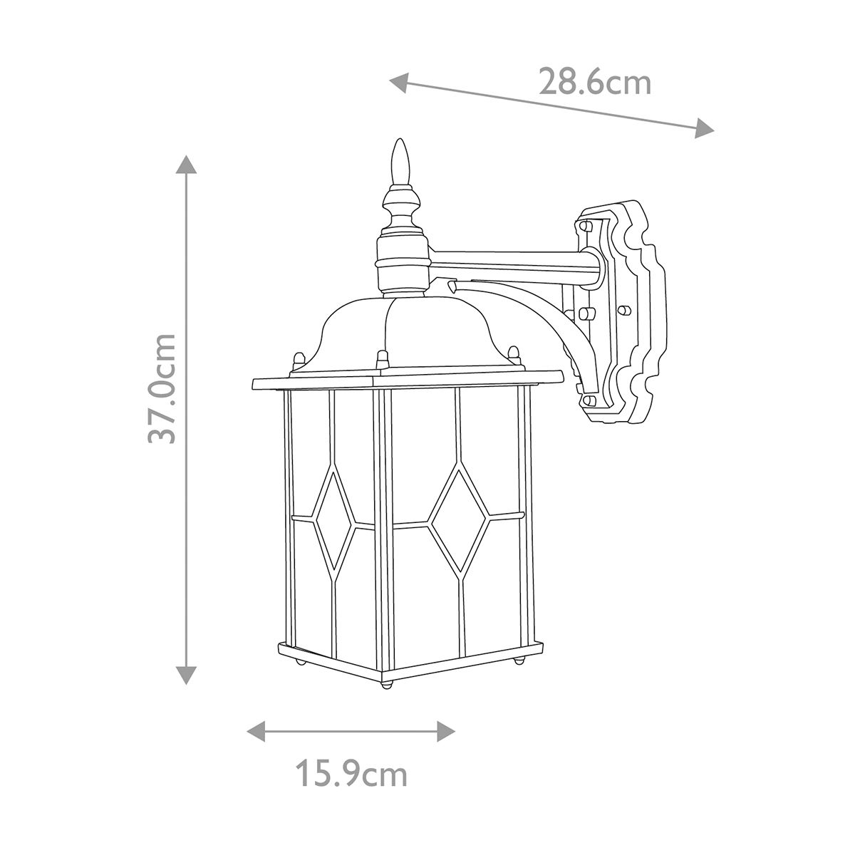 Elstead Wexford Black/Silver Outdoor Downlighter Wall Light