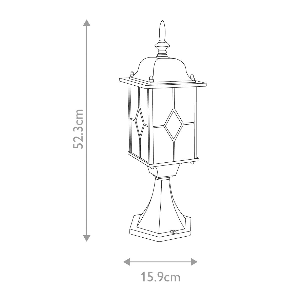 Elstead Wexford Black/Silver Outdoor Pedestal Lantern