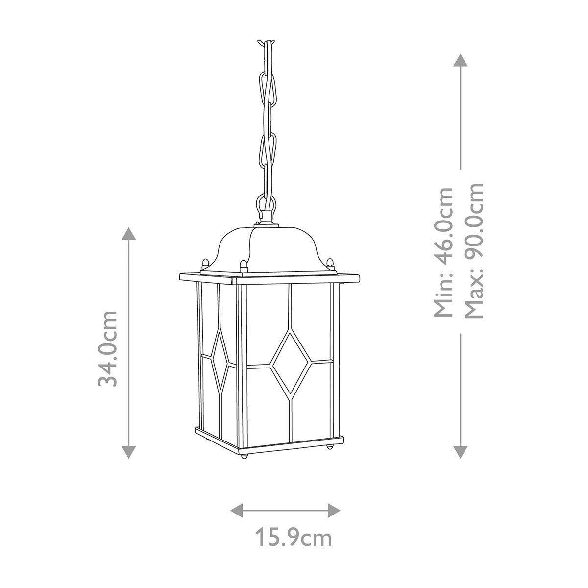 Elstead Wexford Black/Silver Outdoor Pendant Light