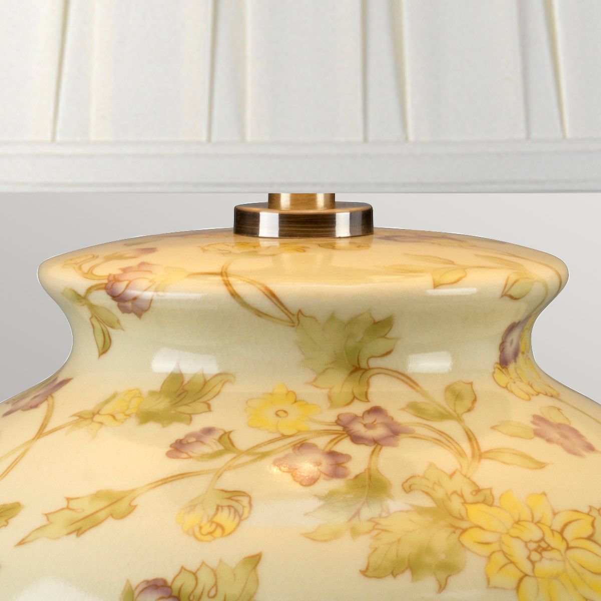 Yellow Flowers Ceramic Table Lamp Elstead Lighting