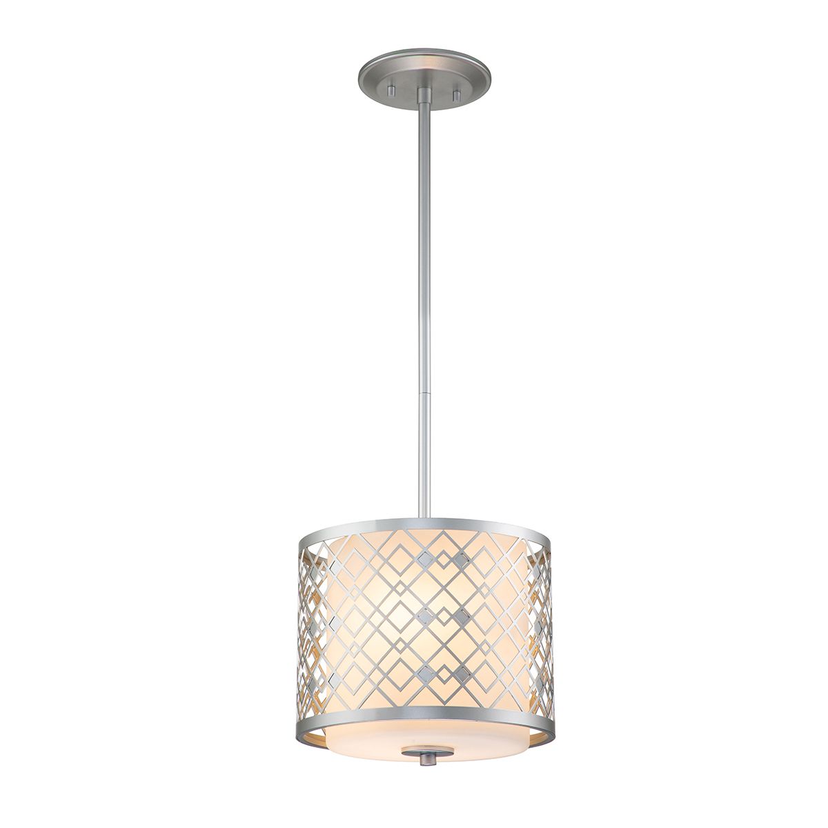 Ziggy Lacquered Silver Small Ceiling Pendant Light By Elstead Lighting ZIGGY-1P-S-LS