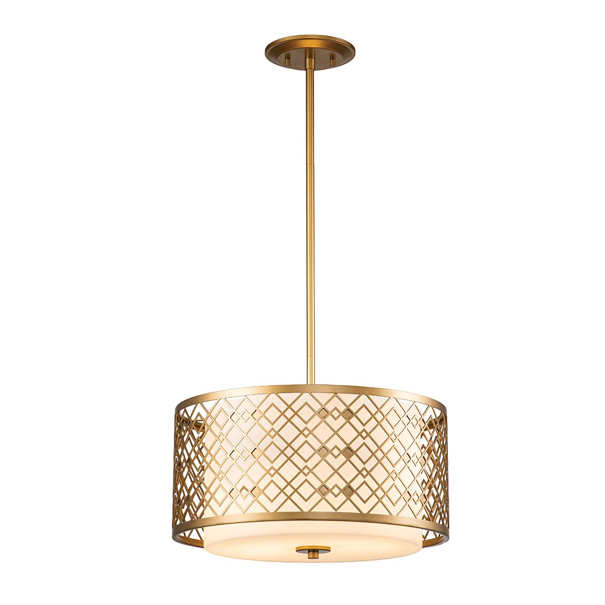 Ziggy Lacquered Gold Medium Ceiling Pendant Light By Elstead Lighting ZIGGY-2P-M-LG