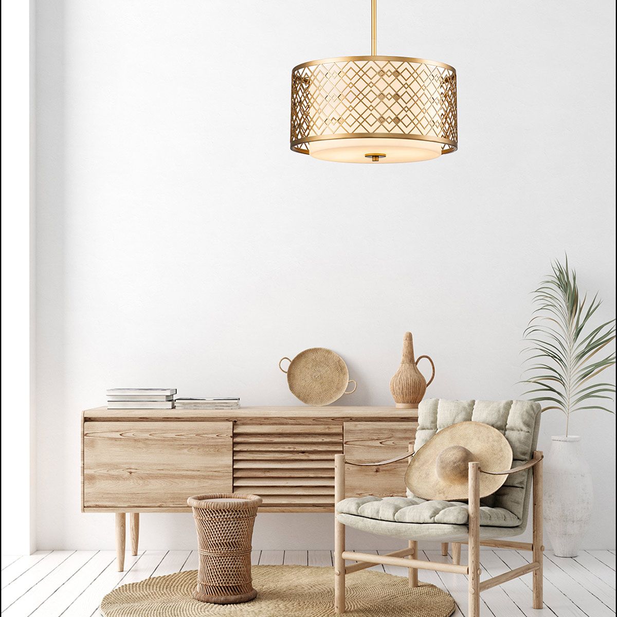 Ziggy Lacquered Gold Medium Ceiling Pendant Light
