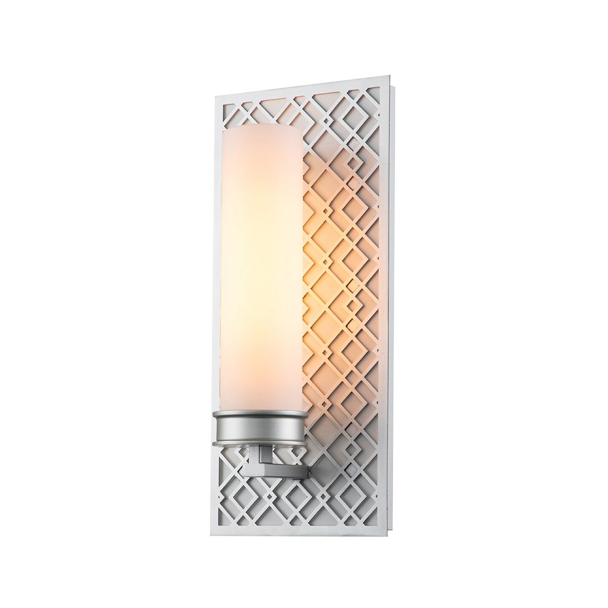 Ziggy Lacquered Silver Bathroom Wall Light ZIGGY1-LS by Elstead Lighting