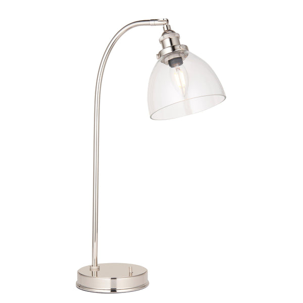 Greenford Nickel Industrial Table Lamp - Clear Glass Shade-Living Lights-Living-Room-Tiffany Lighting Direct-[image-position]