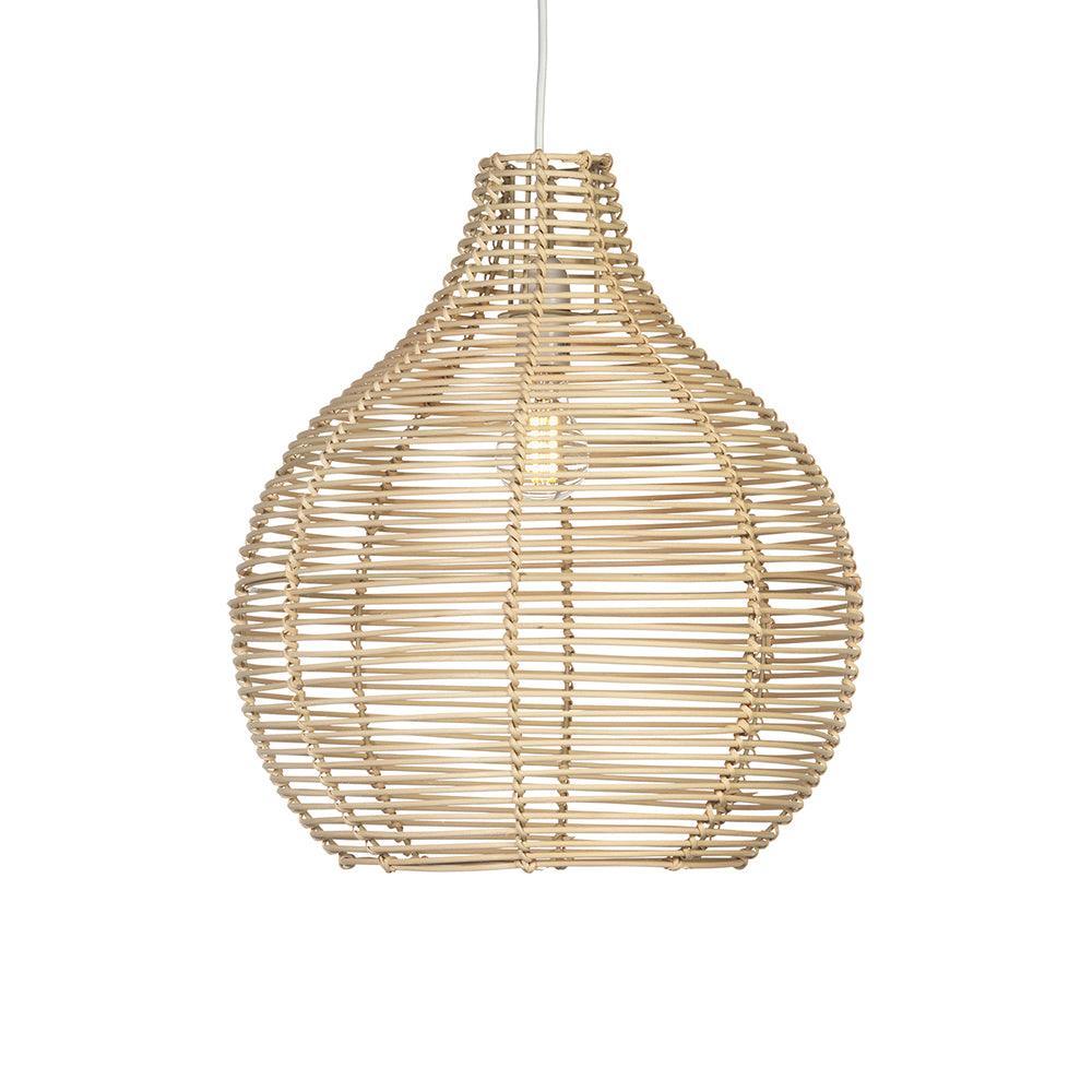 wels non electric natural rattan pendant shade