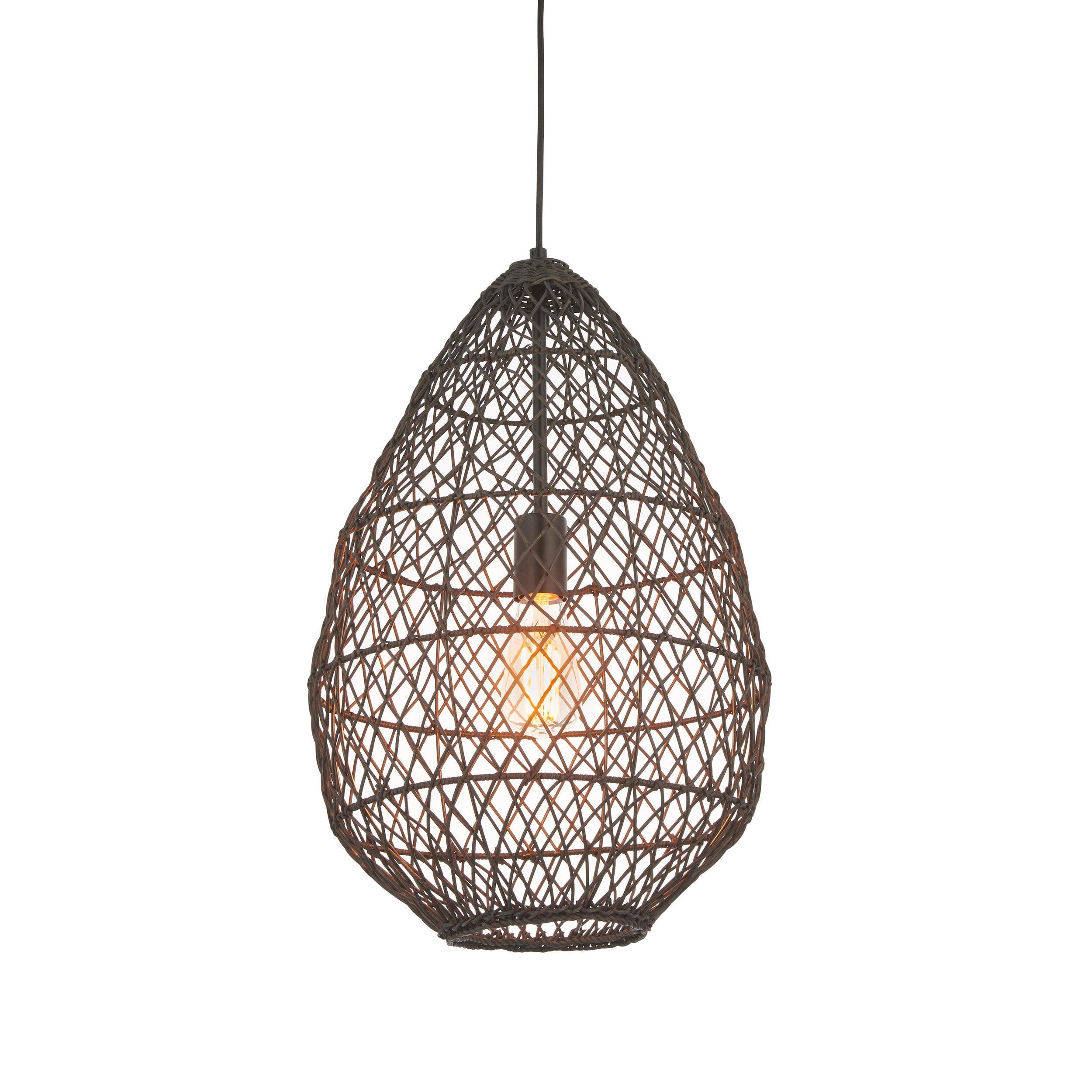 Weave Handmade Black Rattan Ceiling Pendant Light-Ceiling Pendant Lights-Living Lights Living Room Lighting Tiffany Lighting Direct
